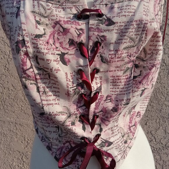 Hot Topic Thorn & Fable Corset Girls Crop Tank Top - Picture 2 of 9